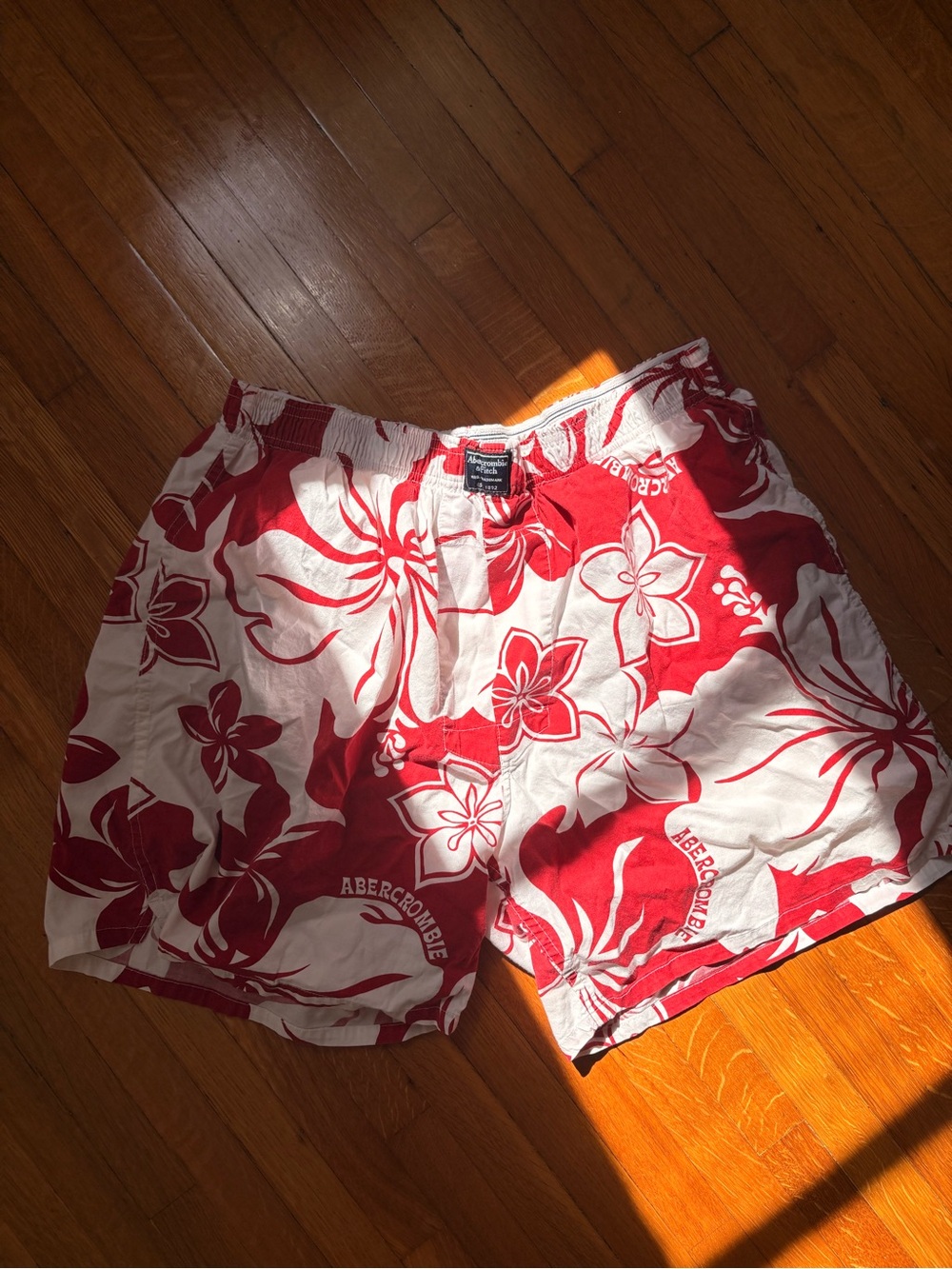 Abercrombie & Fitch Red and White Floral Men’s cotton boxer shorts